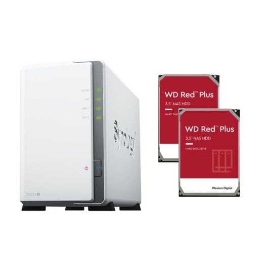 Synology DiskStation DS223j NAS 2 dischi rigidi WD Red Plus da 2