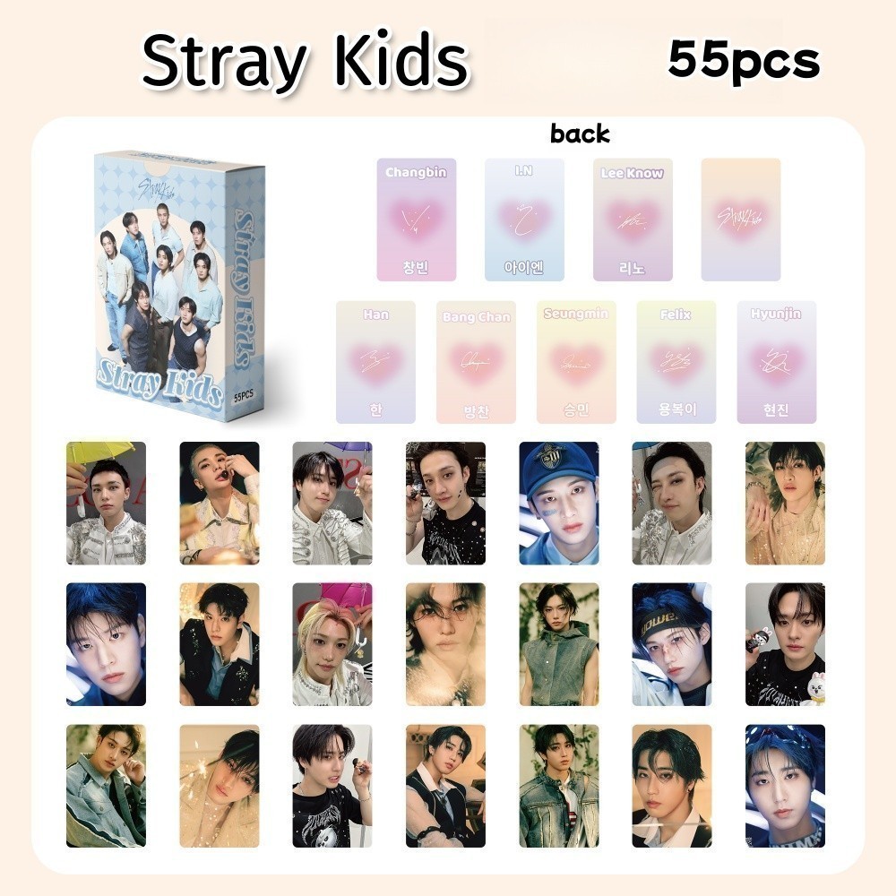 55pcs STRAY KIDS SKZ HOP Lomo Cartões ATE Perder My Breath Magic