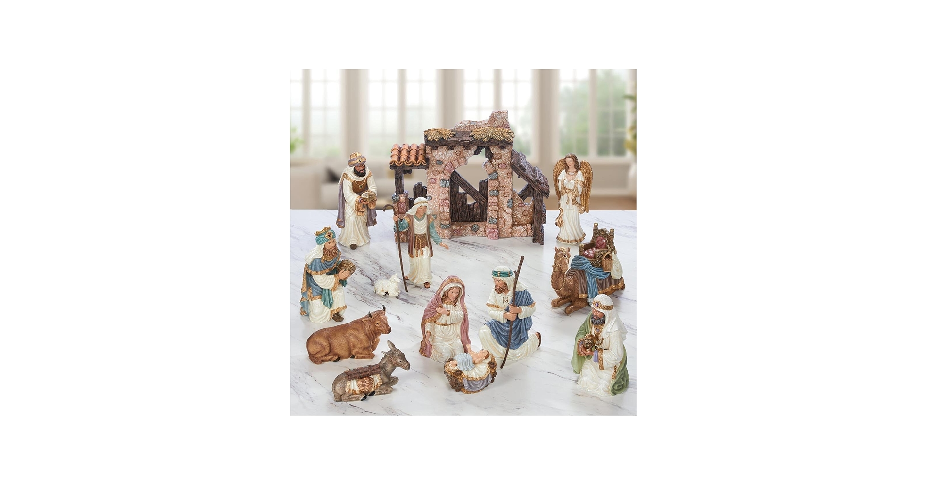 Amazon.com: KIRKLAND Signature Hand-Painted Christmas Nativity 13