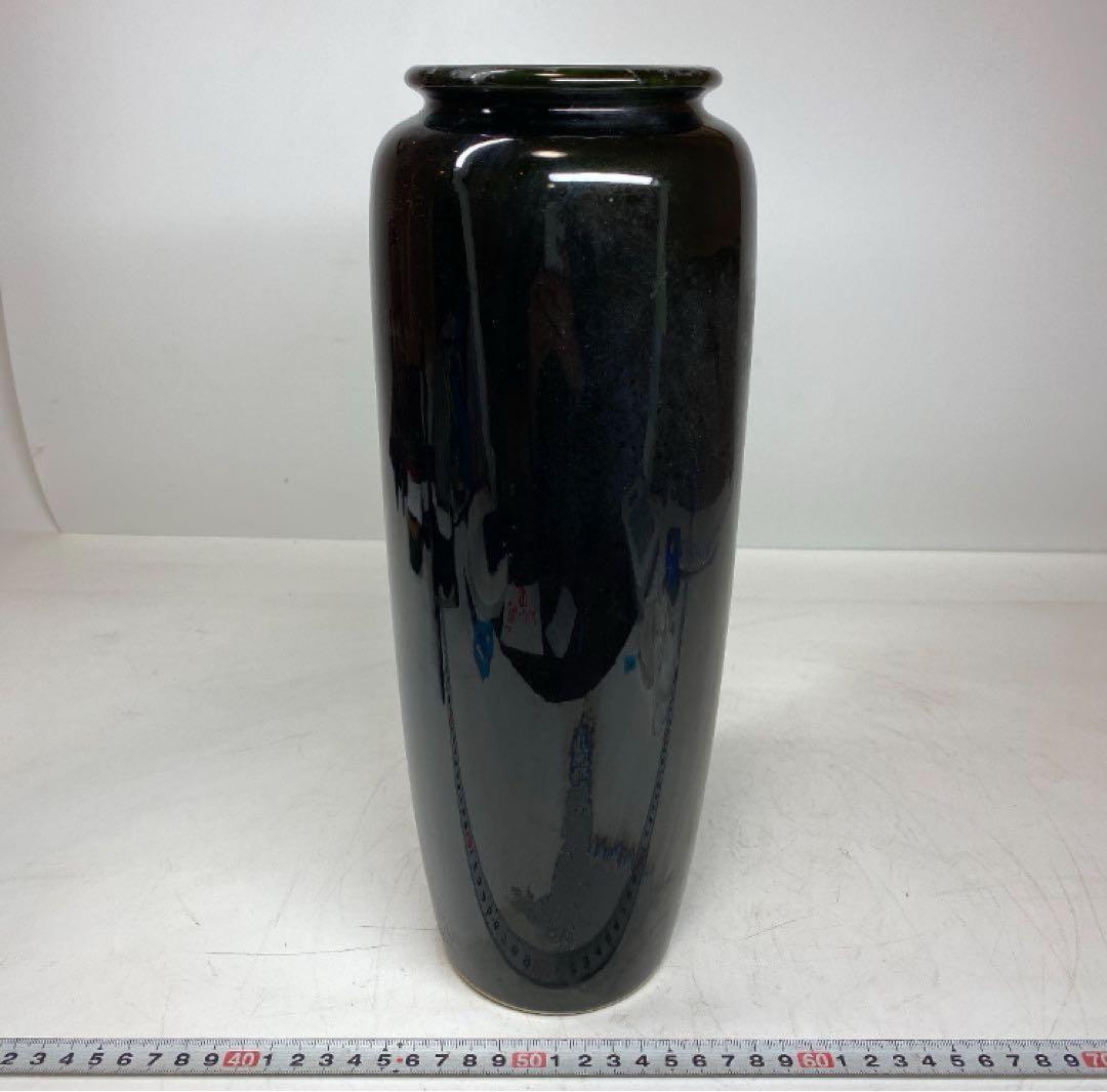 時代物 黒釉　高さ約32.4㎝ y619 ryukyublackglazebottle3.jpg