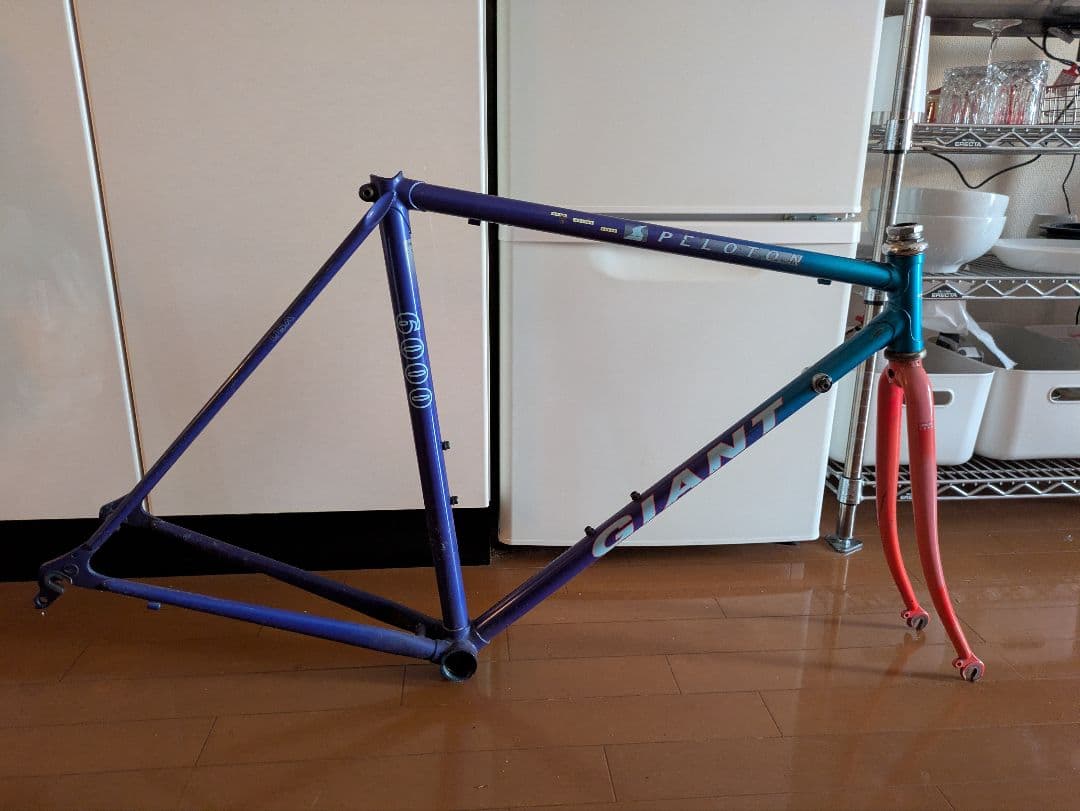 【フレームセット】希少 GIANT PELOTON 6000　クロモリフレーム Yahoo!オークション -「peloton フレーム」の落札相場・落札価格