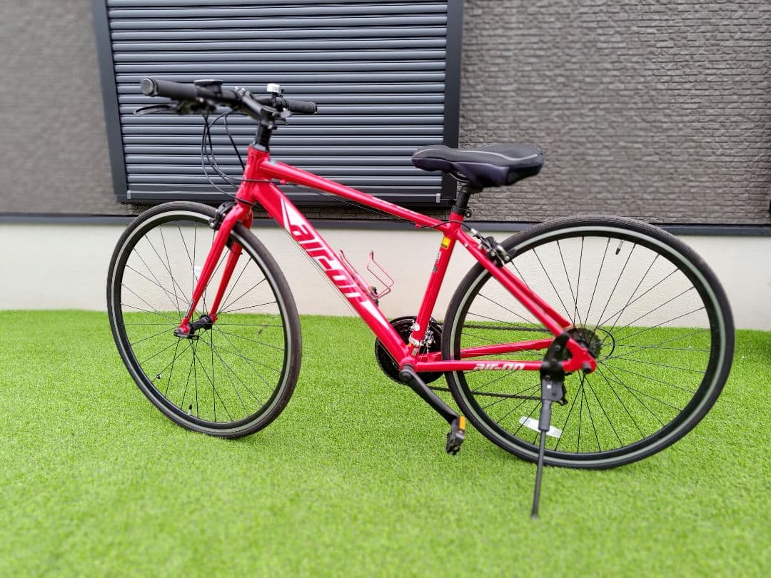 AIR ON クロスバイク レッド小さめサイズ クロスバイク AIR ON エアーオン II サカモト 700C 21段変速 レッド