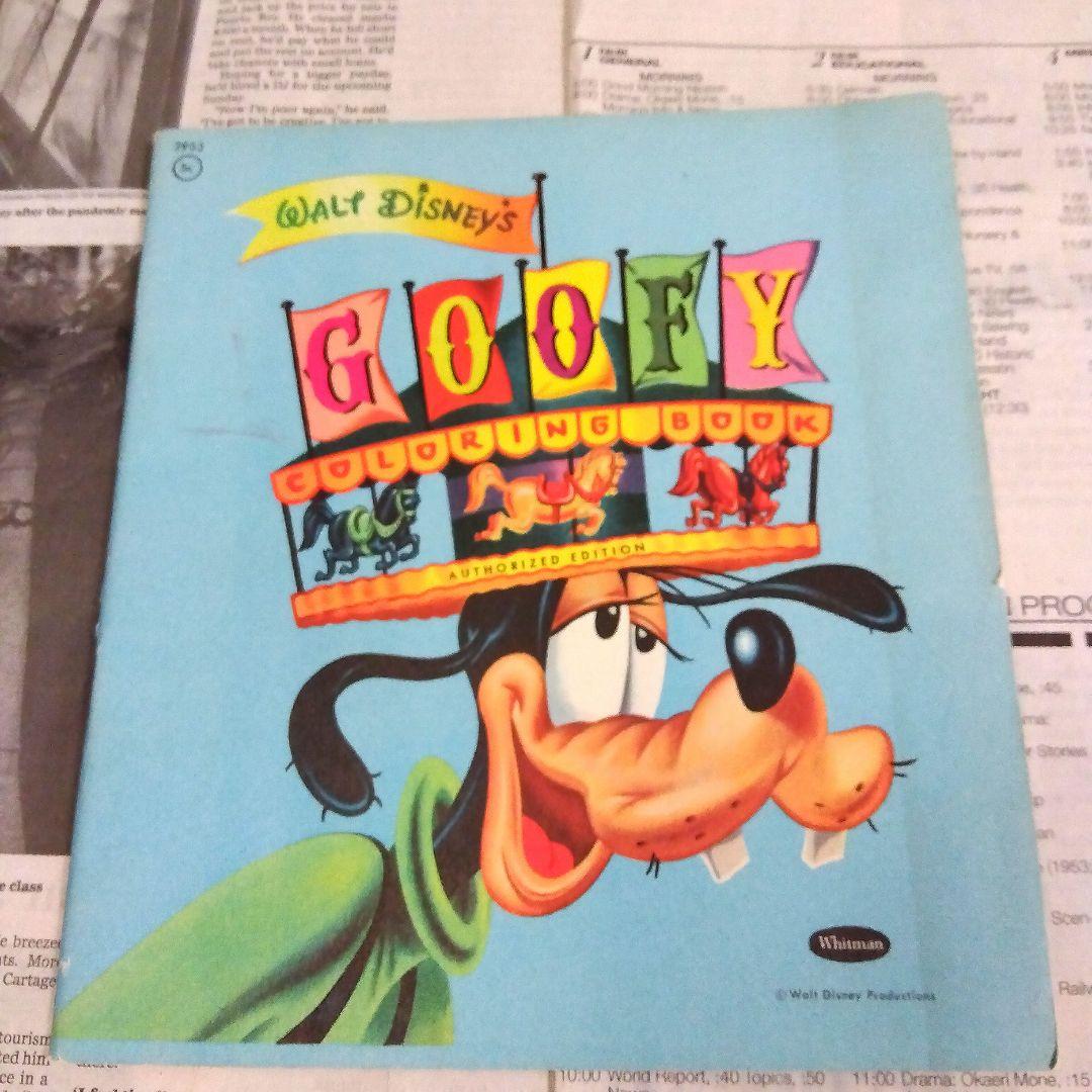 WALT DISNEY’S GOOFYcoloring bookアメリカの古書 1964 Walt Disney's Goofy and His Wonderful Cornet A Tell A Tale