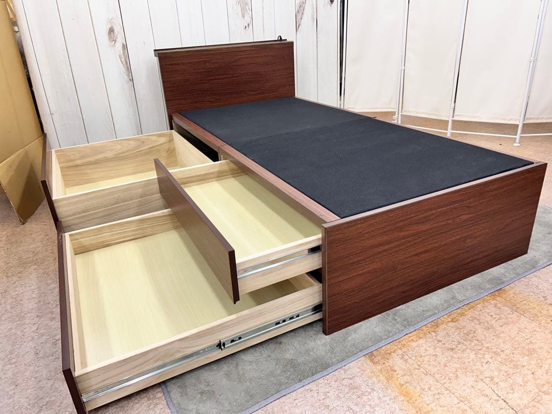 ニトリ　チェストベッド　シグナル3 シングルベッドフレーム シングルチェストベッドフレーム(シグナル3 LBR) | ニトリネット【公式